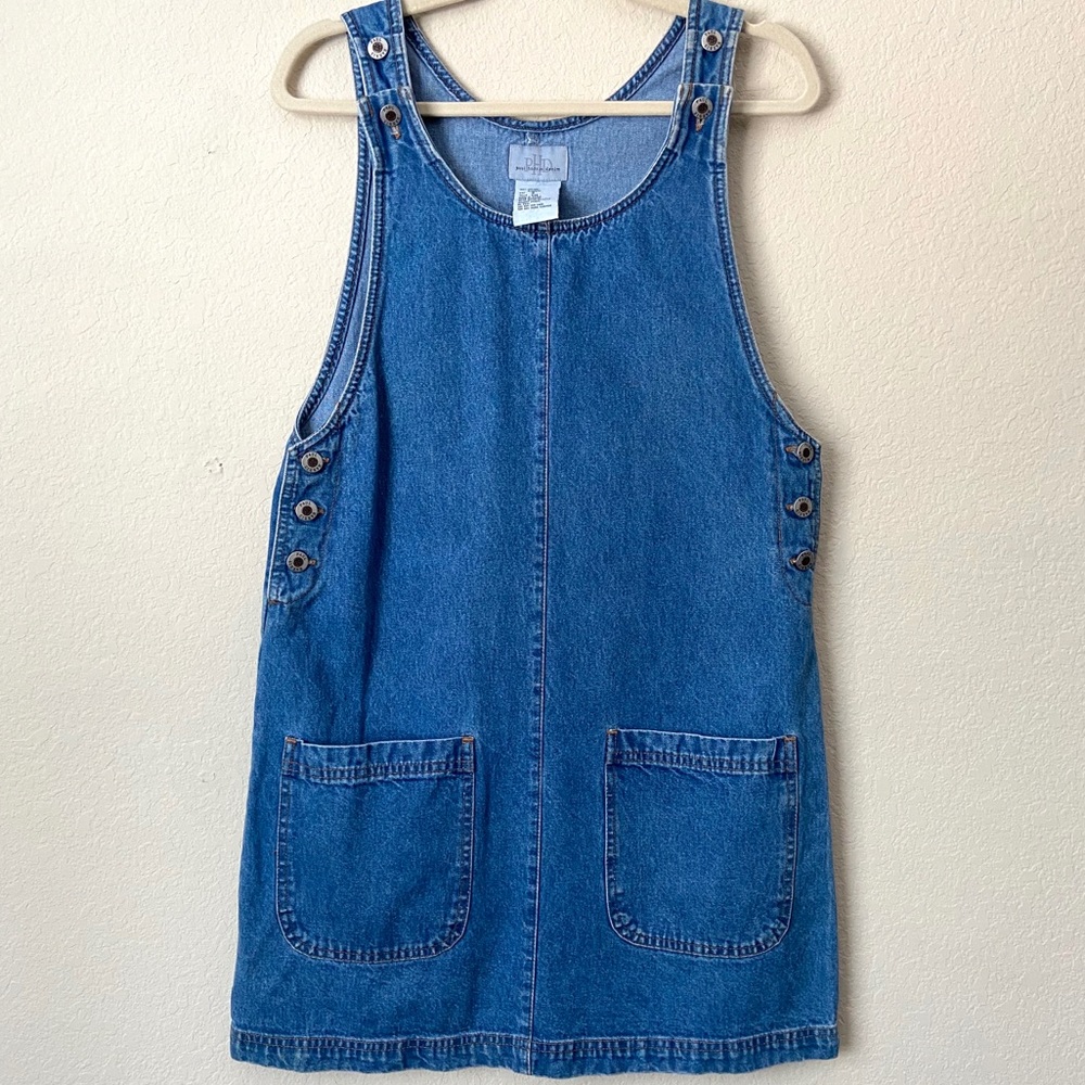 Vintage 90s Pinafore Denim Jumper Dress